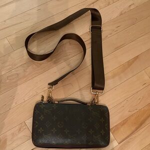 Louis Vuitton Brown Monogram Crossbody Bag/Passport(s) holder